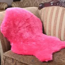 Мягкий ковер из искусственного меха овчины чехол на стул сидение Подушка волосатые обычная кожа меховые коврики коврик для спальни розовый
