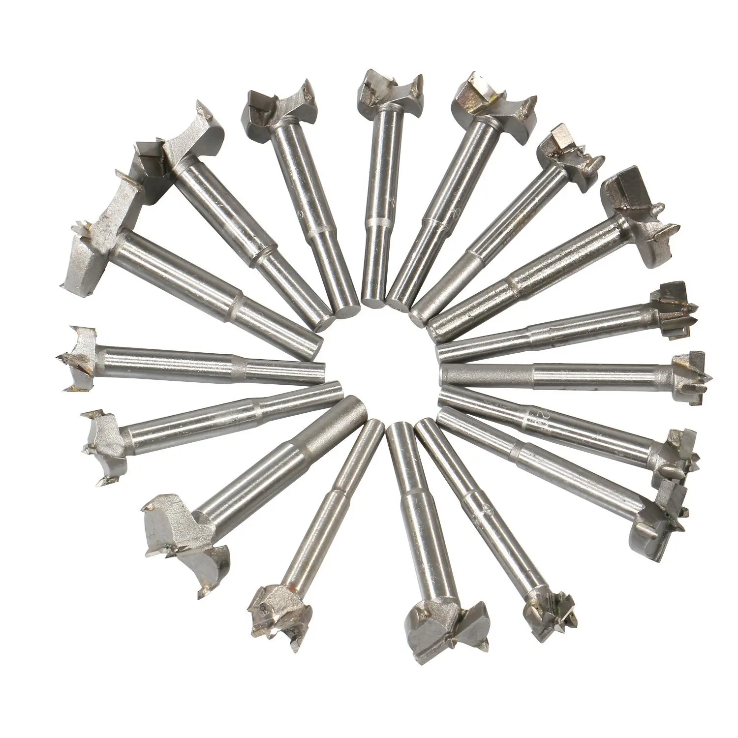 Woodworking Forstner Drill Bits Sets 17 PCS Carbon High Speed Steel Wood Working Hole Cutter Titanium Coated Boring Hole|forstner drill bit set|drill