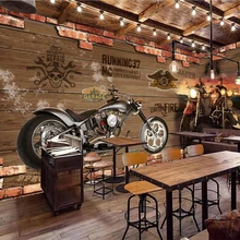 Beibehang пользовательские 3D обои ретро мотоцикл ностальгические кирпичная стена фон декоративные стены Бар Ресторан украшения росписи