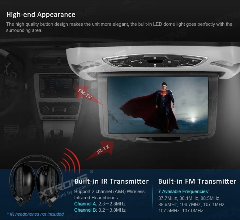 Perfect 10.1" Car Roof Mounted DVD Monitor, HDMI 1240*600 Touch Button Extra Case & IR headphones,Flip Down Monitor Overhead Ceiling DVD 7 Perfect 10.1" Car Roof Mounted DVD Monitor, HDMI 1240*600 Touch Button Extra Case & IR headphones,Flip Down Monitor Overhead Ceiling DVD 7