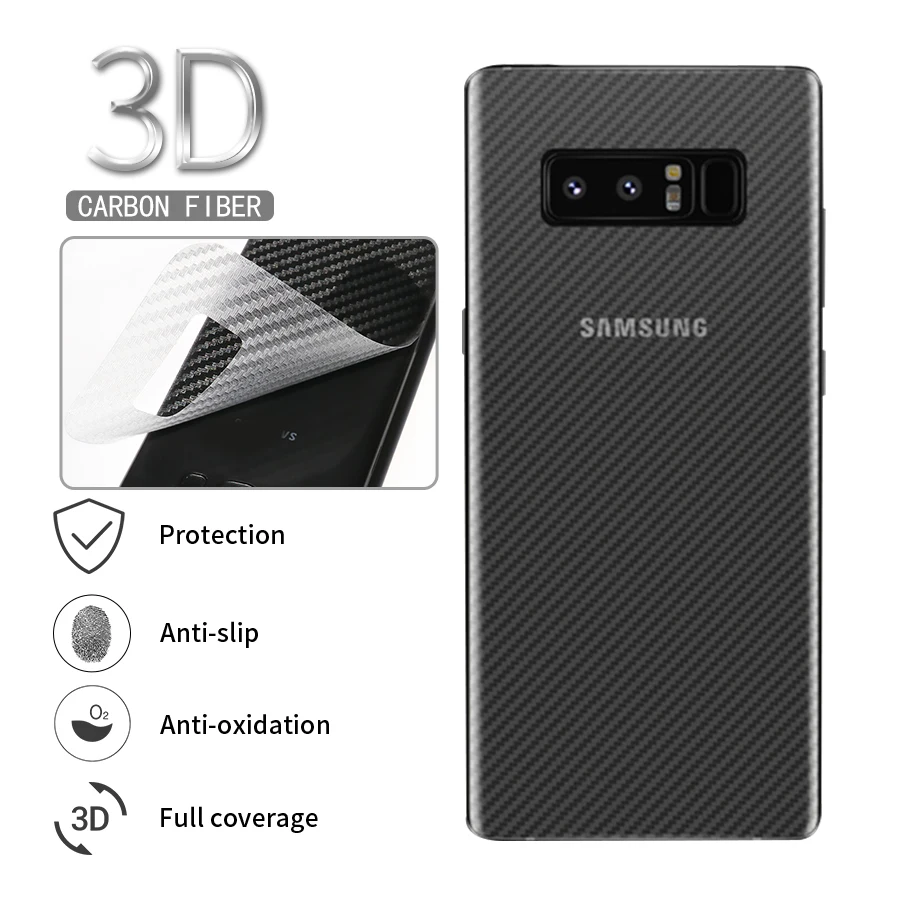 

Carbon Fiber Rear Screen Protector For Samsung Galaxy Note 9 S9 Plus S7 edge Back Cover Protective Film For Samsung A8 Plus 2018