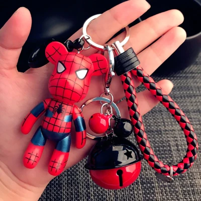 

Bomgom Cartoon Popobe Gloomy Bear Teddy Bear Leather Strap Keychain Car Key Holder Bag Charm Holder Key Chain Key Ring Pendant