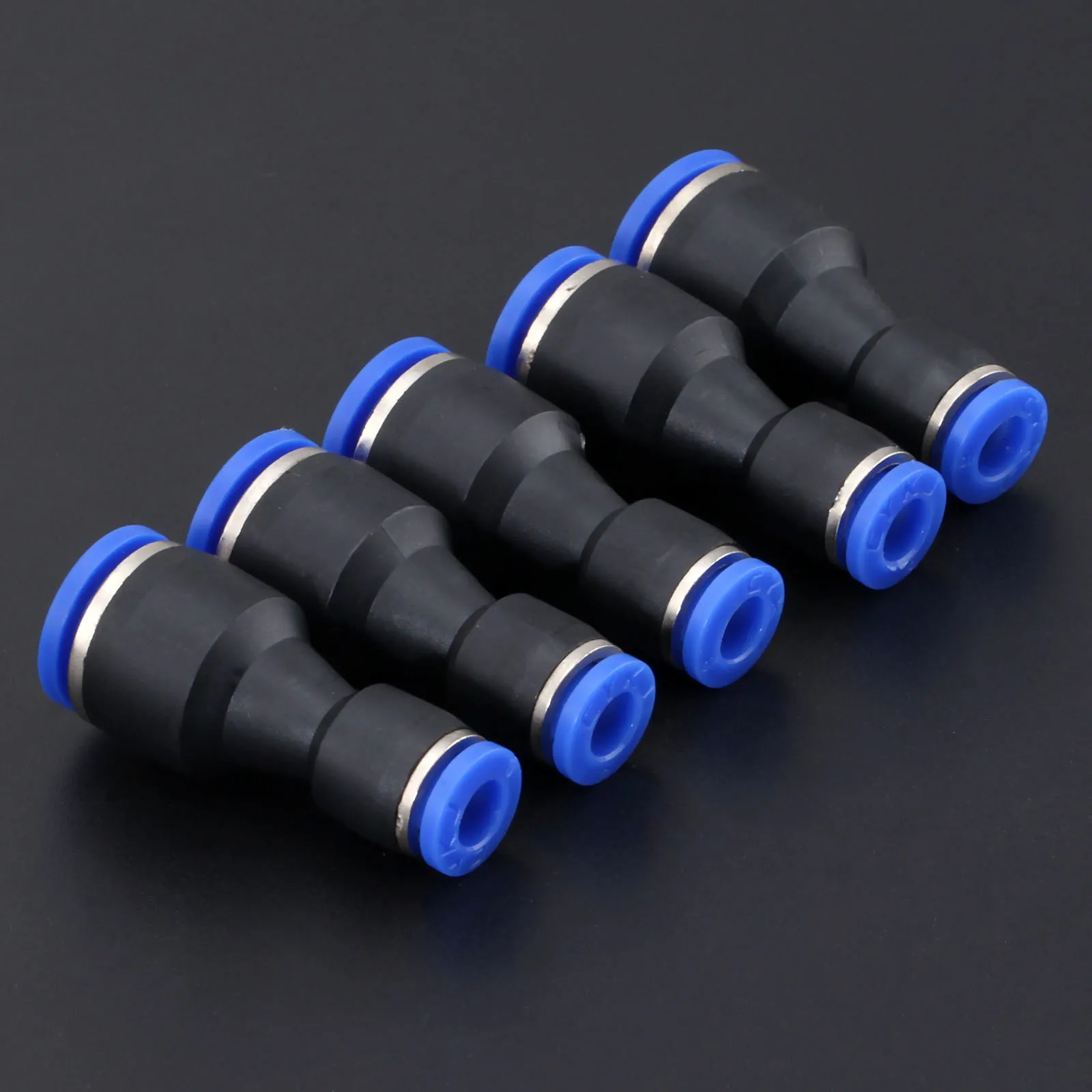 5Pcs Pneumatic Fittings Push In Straight Reducer Connectors Air Hose 10mm to 6mm 