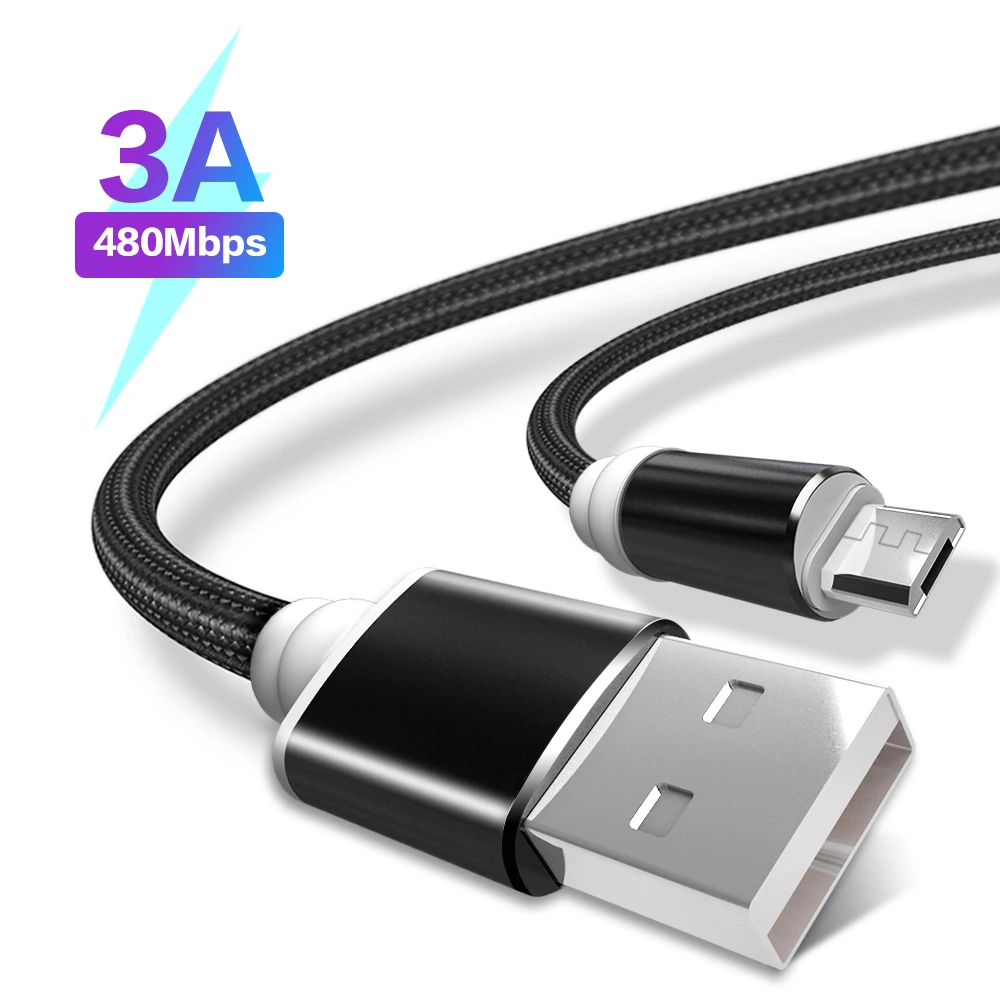 

LEMFO Micro Usb Cable 3A Fast Charging Cord 1M Nylon Braided Wire Data Cable Sync For Xiaomi Samsung Redmi Note 7 Android Phone