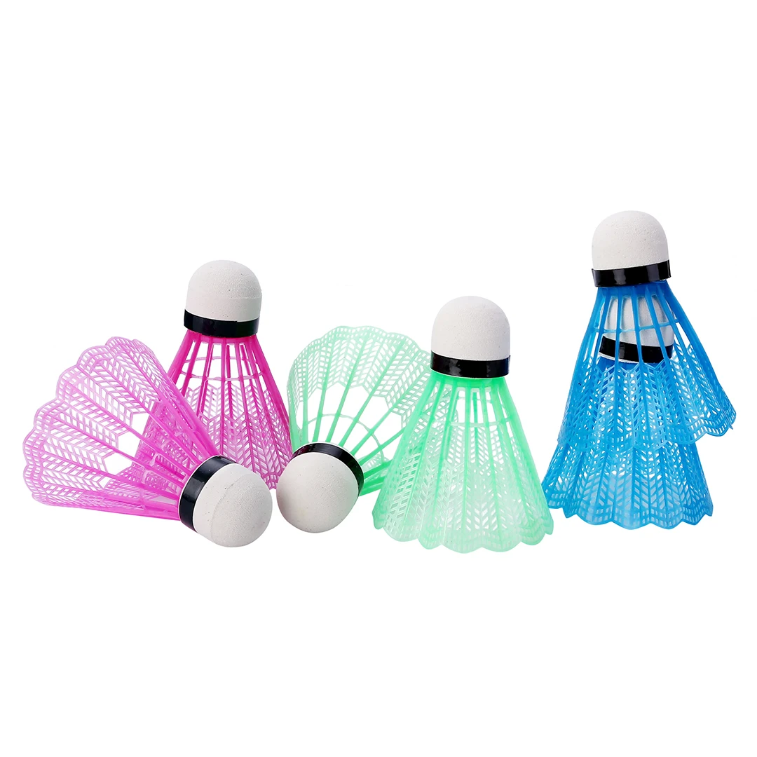 6Pcs High Quality Badminton Balls Colorful Portable Plastic Shuttlecocks Game Supplies For Leisure Indoor Outdoor Sport Training