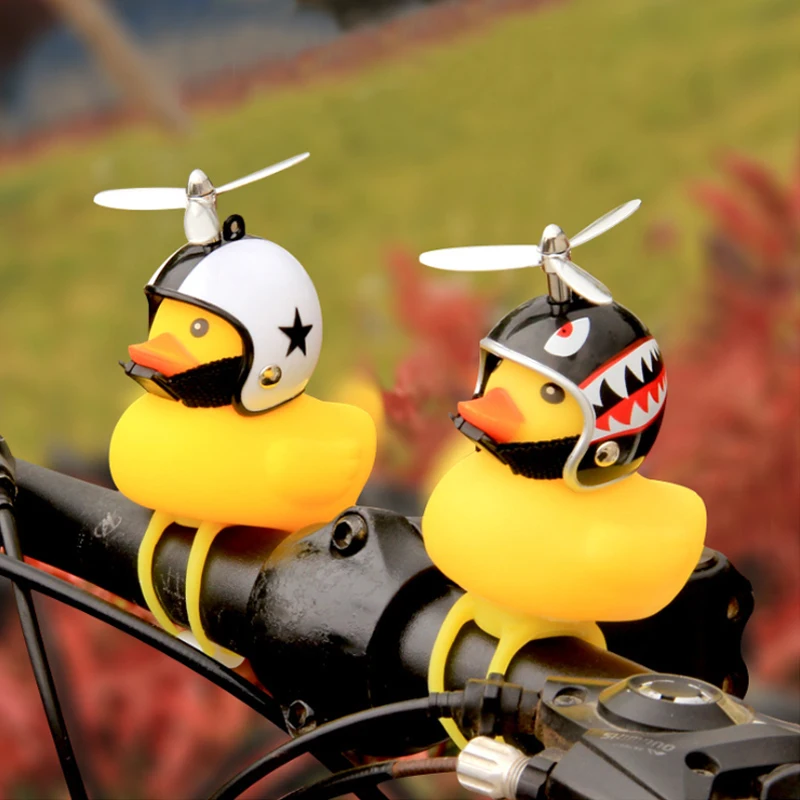 Sale New bicycle bell yellow duck bicycle helmet light bike motorcycle bell child bike handlebar horn light Ring Bike Accessories 1