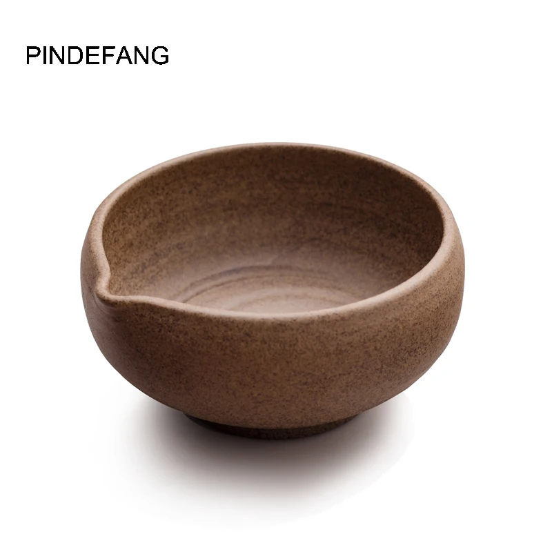 Superfine Handmade Matcha Bowl With Cute Spout Crude Pottery Matcha Tea