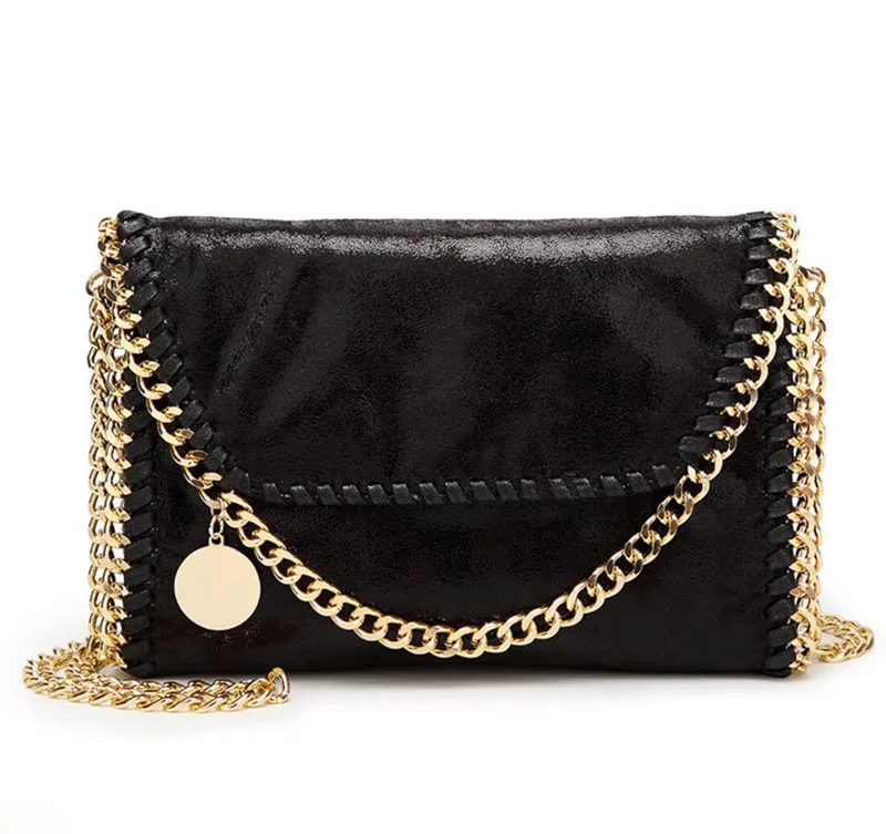 Сумки через плечо для женщин, роскошная брендовая сумка, маленькая сумочка на цепочке, petit sac femme bolsa feminina torebki damskie, сумка-мессенджер - Цвет: Black Golden chain