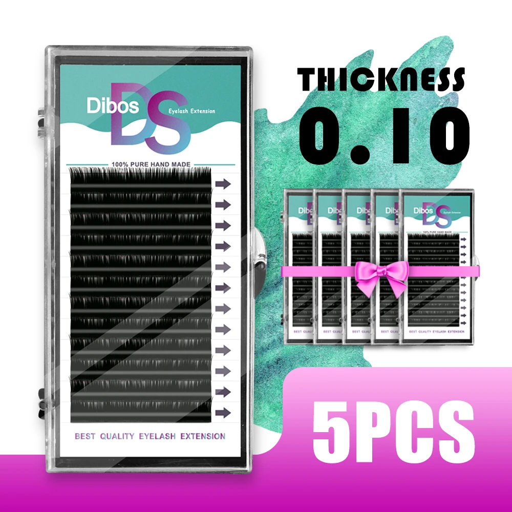 Dibos 5 шт./лот шелковое волокно индивидуальная норка наращивание ресниц натуральный толстый мягкий наращивание ресниц