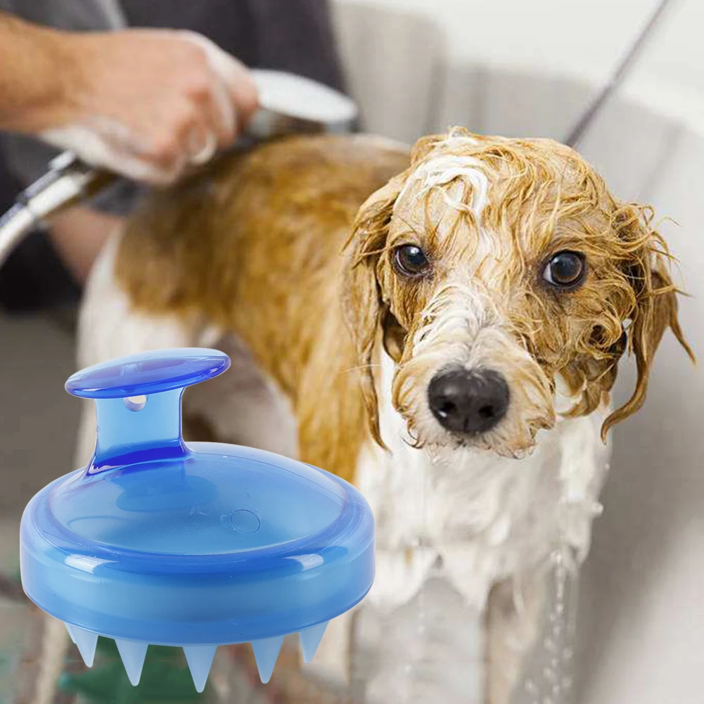 Собака Pet Купание силиконовая Массажная кисть мытье волос гребень-Шампунь Душ Ванна чистящие средства