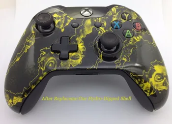 

For Xbox One Controllers Yellow Zombie Hazard Hydro Dipped Original Shell Fits Both with 3.5mm Port and without 3.5mm Port