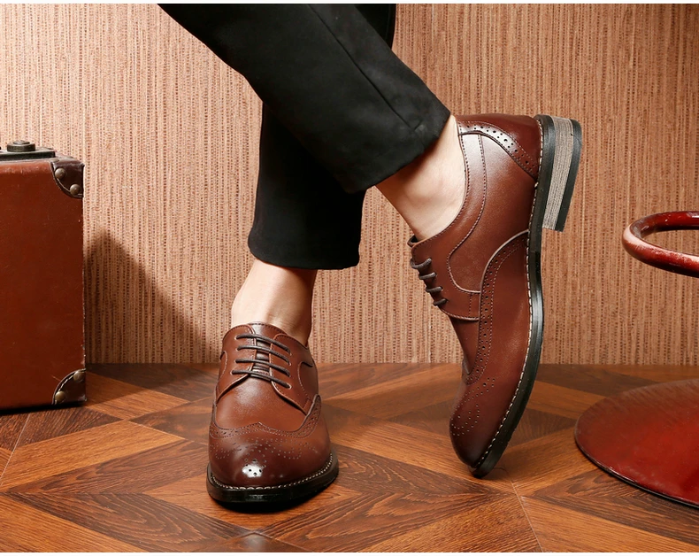Men's Leather Casual Shoes' Oxfords Office Casual Leather Shoes Men Office Genuine Leather Shoes Men Oxfords Wedding Shoe Dress (7)