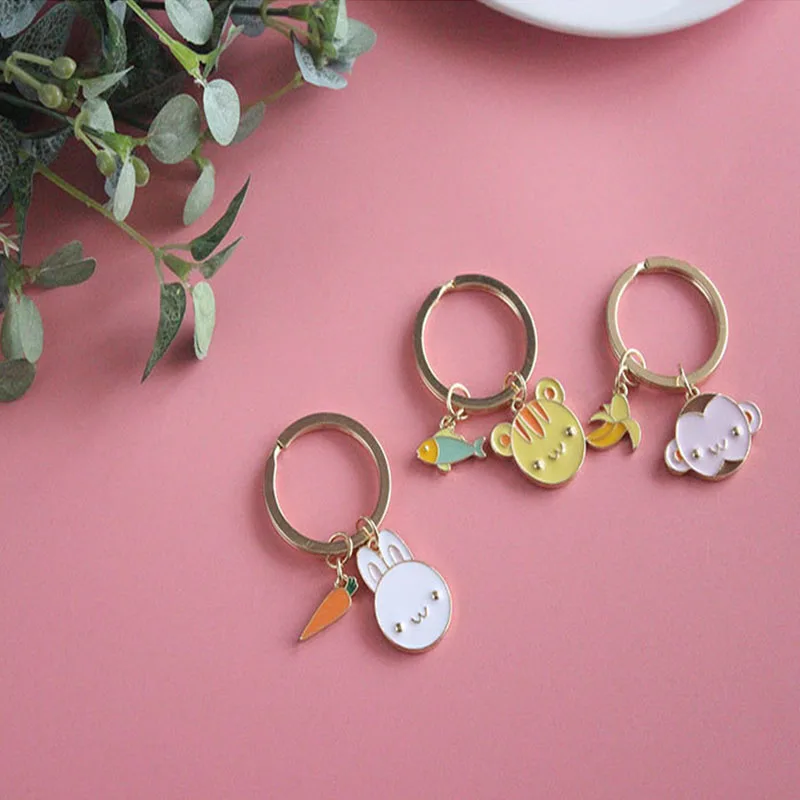 New Novelty Cartoon Animal Key Chain Creative Gifts Rabbit Cat Monkey Pendant Keychain Ring Trinket Car Bag Accessories | Украшения и