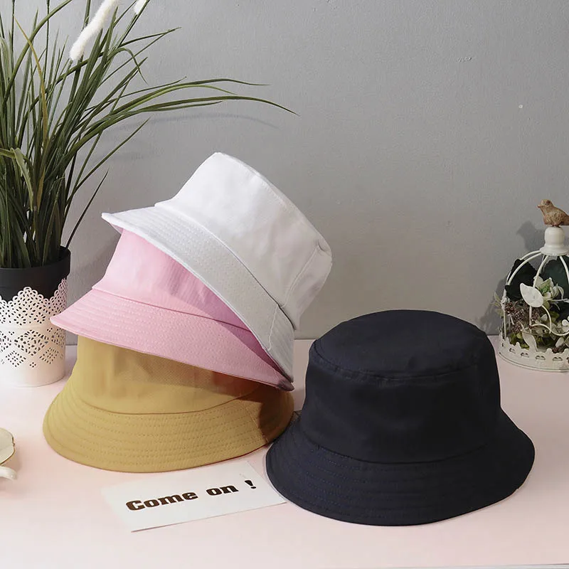 

Fashion Solid Color Summer Bucket Hat Outdoor Fisherman Panama Cap For Unisex Cotton Hip Hop Cap Casual Sun Hat