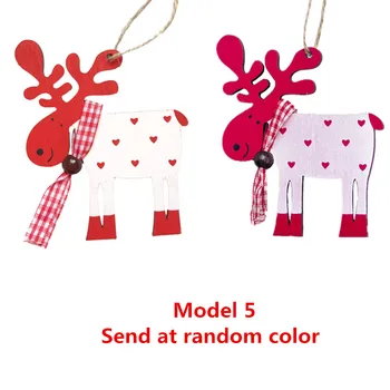 1pc Cute Wooden Elk Christmas Tree Decorations Hanging Pendant Deer Craft Ornament Christmas Decorations for Home New Year 2019 4