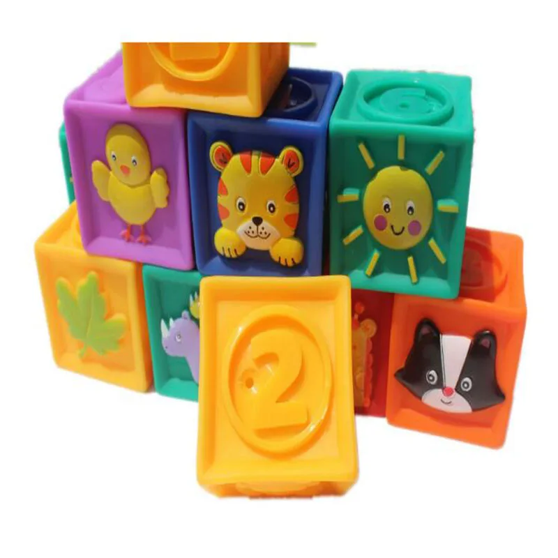 5,5*5,5 см 9 шт детские мягкие Мультяшные животные блочные игрушки/Детские сдавленные блоки для обучения цветным номерам животные могут быть Игрушки для ванны