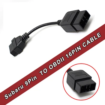 Goedkoop 9 Pin voor SUBAR U 9Pin Mannelijke OBD OBD2 OBDII DLC 16 Pin 16Pin Vrouw Car Diagnostic Tool Adapter Converter Kabel