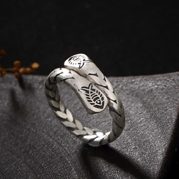 

Vintage Handmade Pure 925 Silver Ring For Lady Girl Eegance Fashion Little Fish Thai Silver Ring