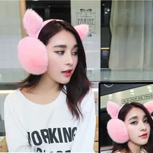 2017 High Quality Women Rabbit Fur Earmuffs Warm Ear Cover Women’s Ears Lovely Warm Korean Style Winter Thermal Ear Cover