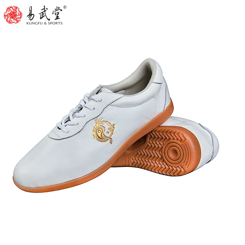 Yiwutang Soft Leather Tai Chi Shoes Wushu Martial Arts Kung Fu Footwear for Men Women Traditional Chinese Taiji Training Shoes