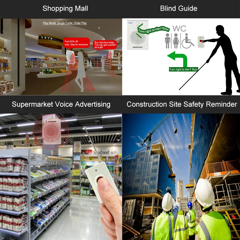 Wall Mount High Power PIR Motion Sensor Button Activated Sound Amplifier Speaker for Safety Attention Blind Guide Voice Reminder Wall Mount High Power PIR Motion Sensor Button Activated Sound Amplifier Speaker for Safety Attention Blind Guide Voice Reminder