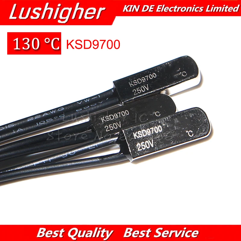 5pcs KSD9700 250V 5A 130 Degree Temperature Switch Bimetal Disc Normal
