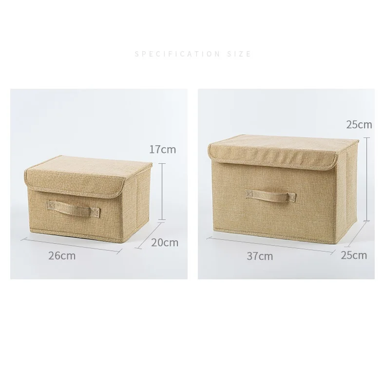 Большая хлопковая льняная ткань складная коробка для хранения складные ящики игрушки Органайзер с крышками и ручками корзина для хранения корзина для белья