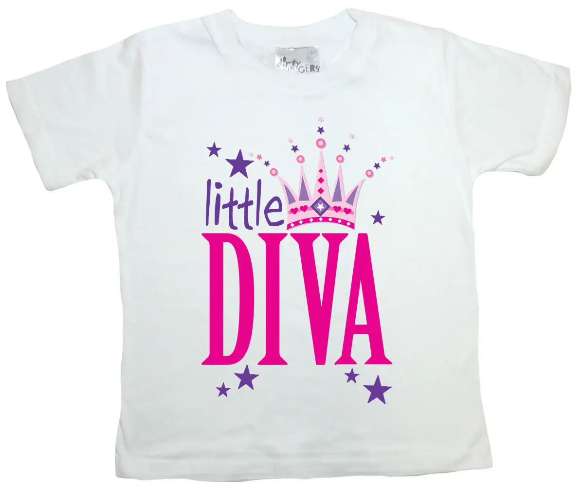 Het apparaat Geurloos Kwaadaardige tumor Funny Girl's T-shirt Little Diva Tee Clothes - T-shirts - AliExpress