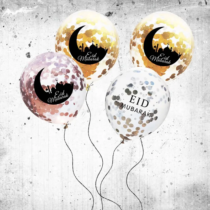 5 шт./пакет смешанные золотые конфетти EID MUBARAK воздушные шары Рамадан Eid украшения серебряный гелиевый баллон для мусульманских Eid вечерние воздушные шары
