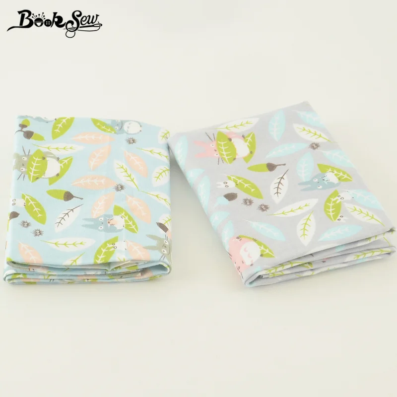 Booksew прекрасный Тоторо Мультфильм Дизайн твил Ткань 2 шт./лот 50x100 см Вышивание