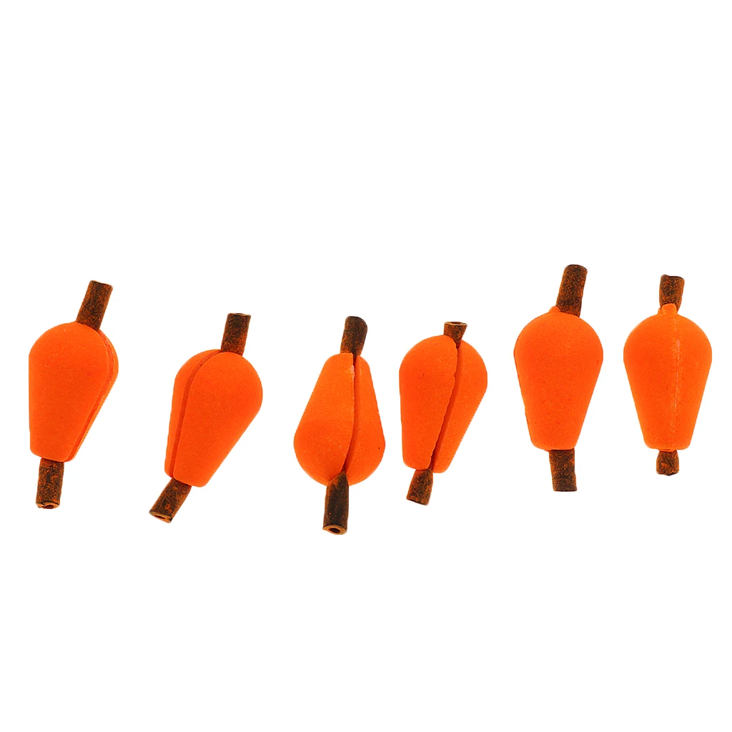 6 Pieces Drop shaped Fishing Float Fly Fishing Water Drop Foam Strike Indicator 0.79 x 0.39 inch