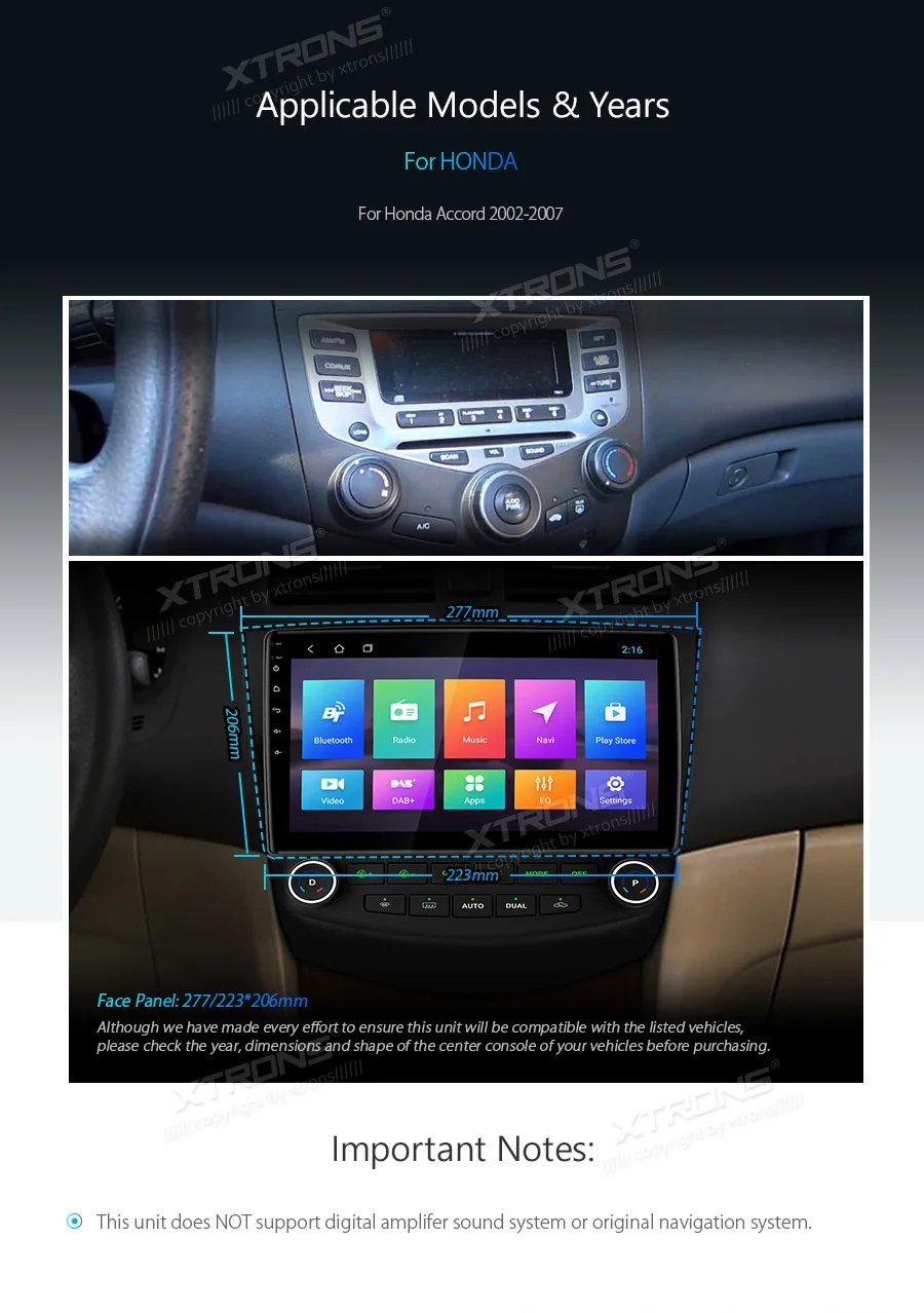 Sale 10.1" Android 8.1 Oreo OS Car Multimedia Navigation GPS Radio for Honda Accord 2002-2007 with Split Screen Function Support 3