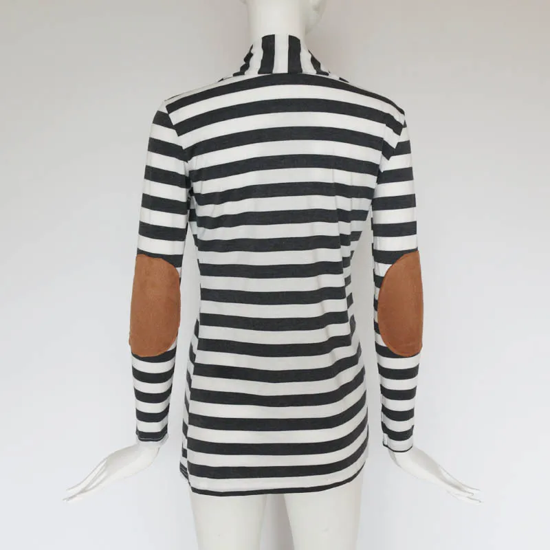Female Cardigan Loose Long Sleeve Cotton Stripe Trendy Slim Long Sleeve Striped Patch Cardigan Jacket Cardigan Coat For Women5
