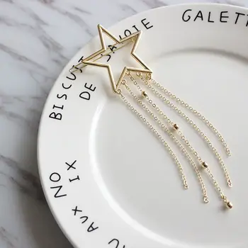 

1Pc Women Girls Golden Star Moon Hair Clip Snap Hair Barrette Stick Beautiful Elegant Hairpin Women Hair Styling Accessories