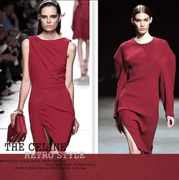 

High end heavy weight thickening wine, red elastic cotton knitted fabric, fabric profile, pure color cotton knitted fabric