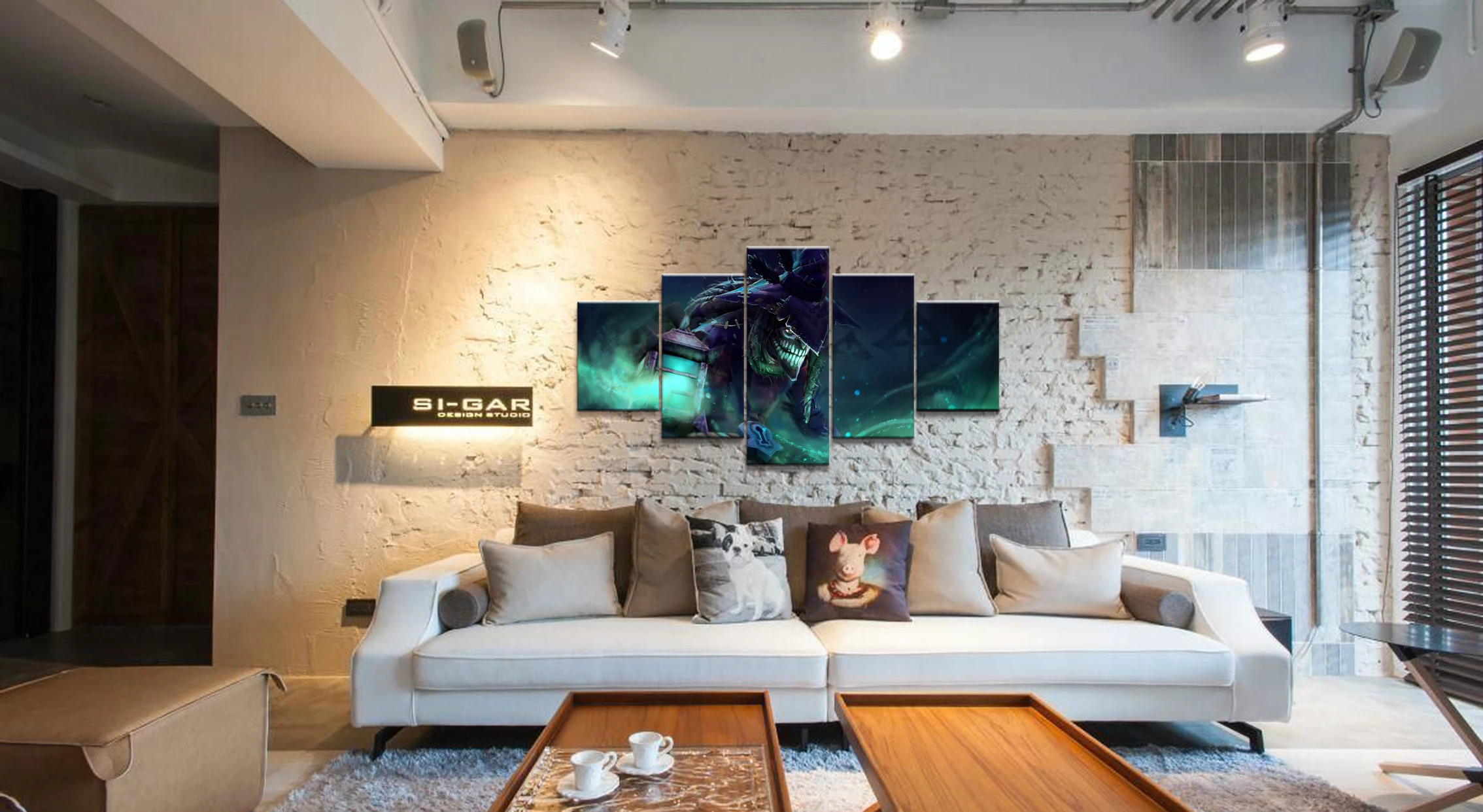  5 Piece HD Picture DOTA 2 Game Poster Wall Sticker Game Paintings Artwork Canvas Art for Home Decor
