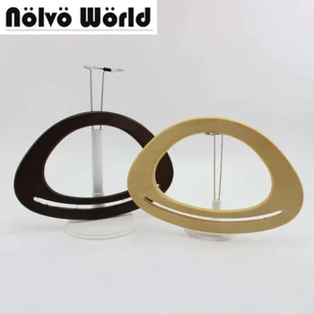 

2 Pairs=4 Pieces,21*14cm Smile Shaped Patchwork Wooden Quilting Crafts Supply For Design Your Wooden Bag Purse Handle Parts