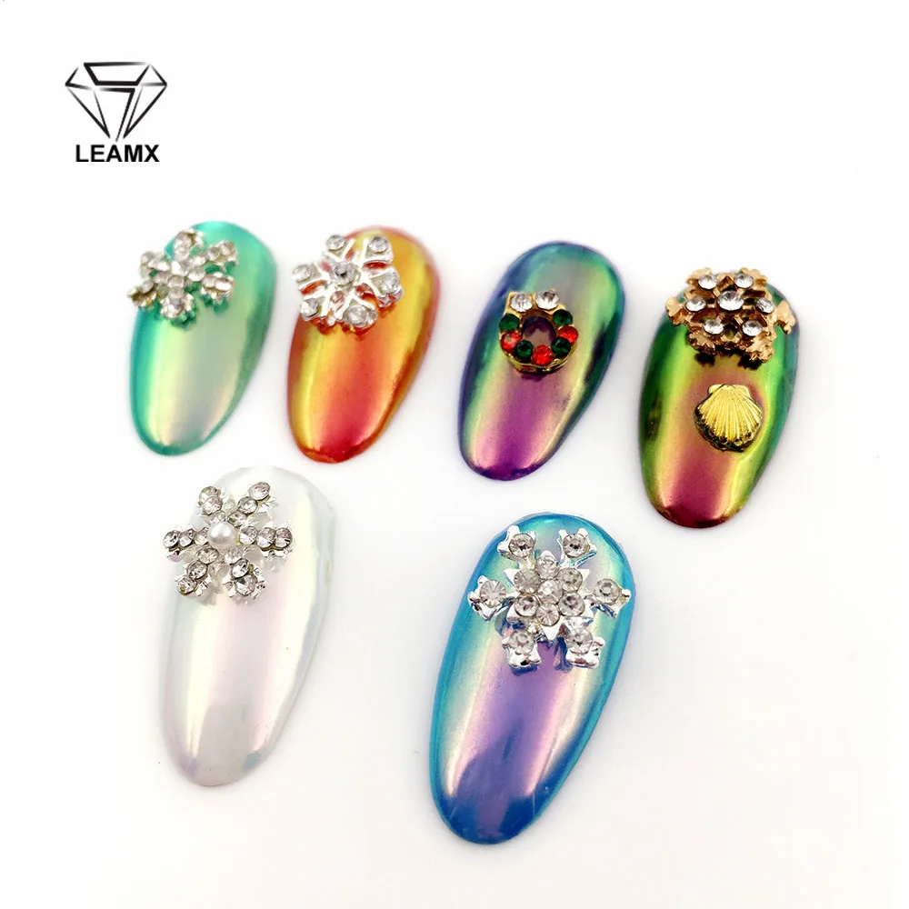 

LEAMX Snowflake Wreath Rhinestones For Nails Design 2017 New Year Decoration 3D Christmas Nail Art Decorations Accessoire