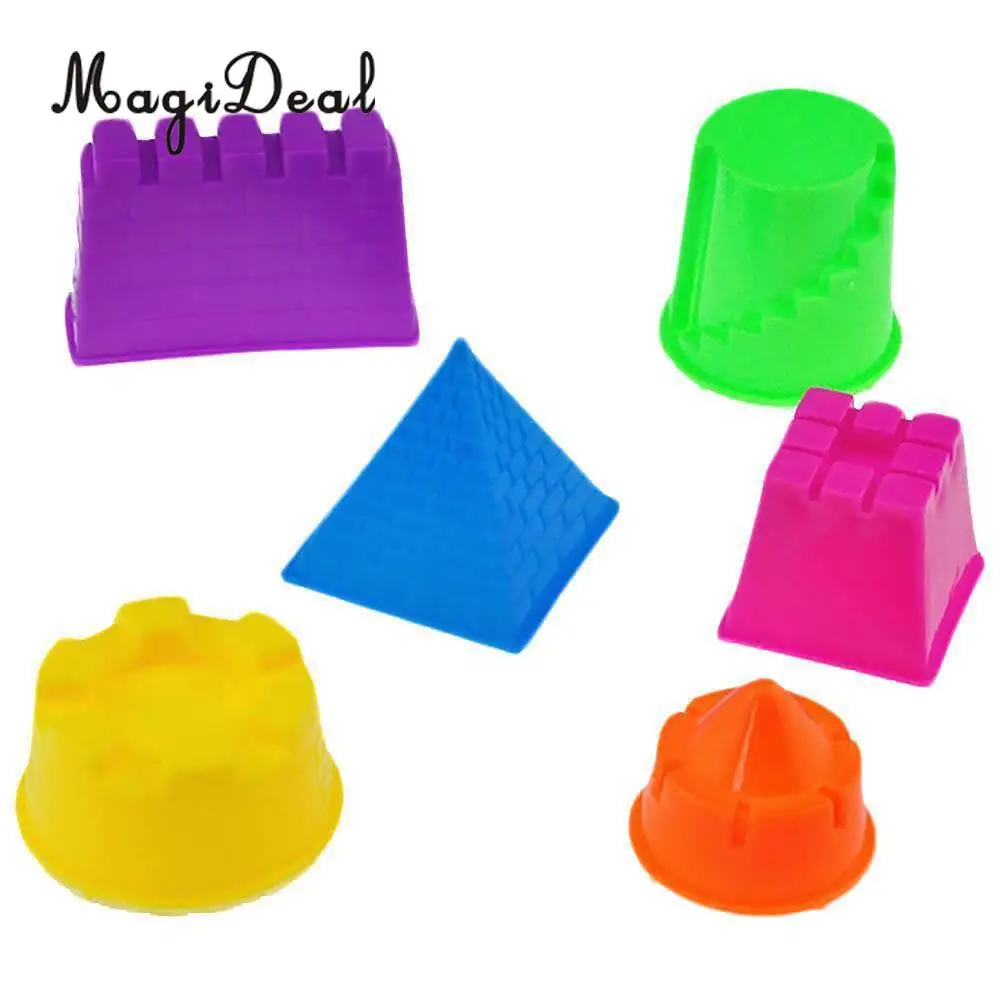 MagiDeal 6Pcs/Pack  Assorted Sand Clay Mold for Children Educational Play Sand Castle Beach Seaside DIY Bath Toys Great Gift