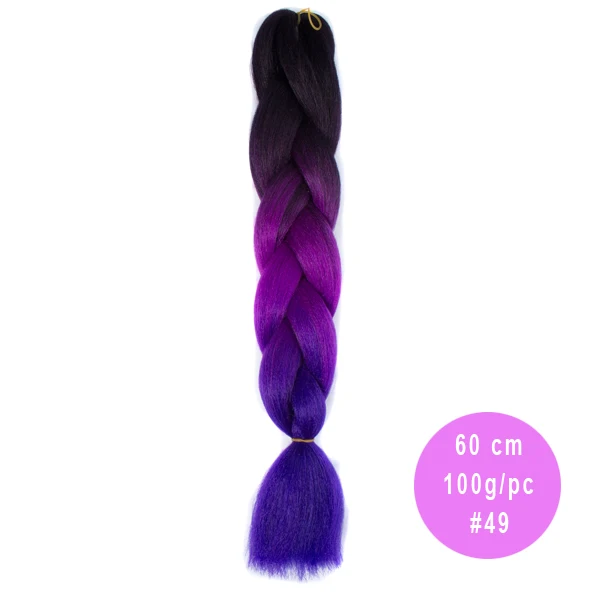 TOMO радужные огромные косички синтетические плетеные волосы 24 дюйма 60 см вязанные крючком волосы для наращивания Xpression крючком косички 100 г/упак - Цвет: #22