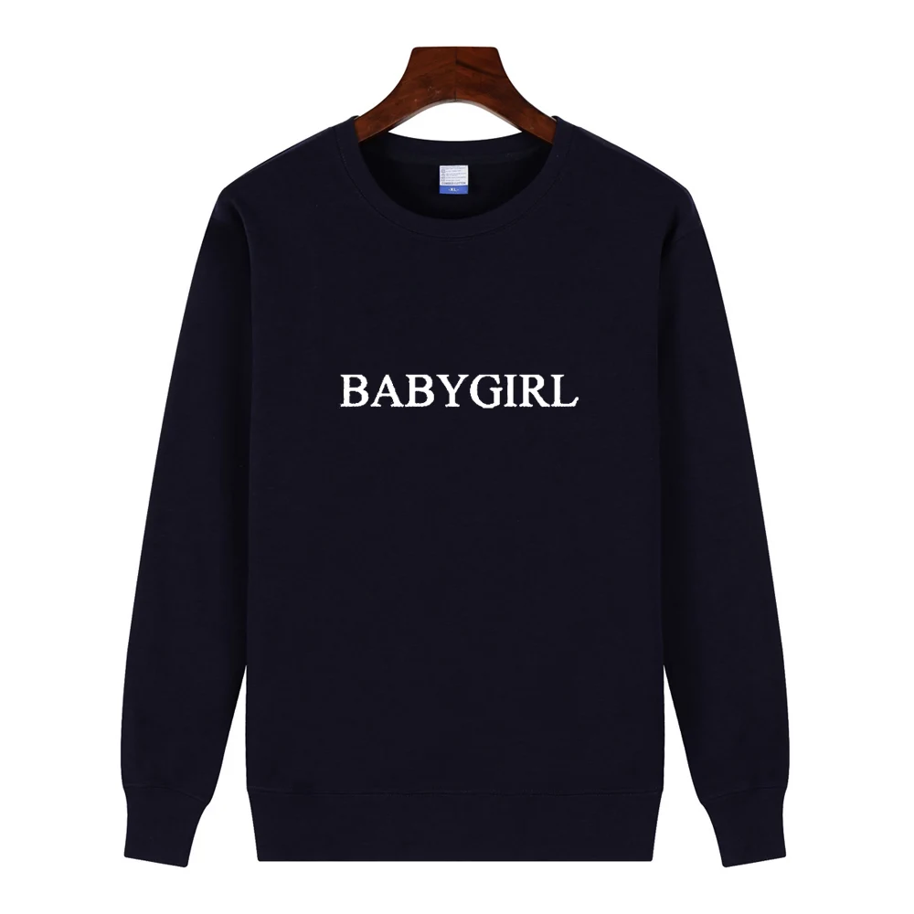  BABYGIRL Black long sleeve shirt women Sweatshirt Hoodies Casual Sweatshirts Crew Neck Tops Harajuk