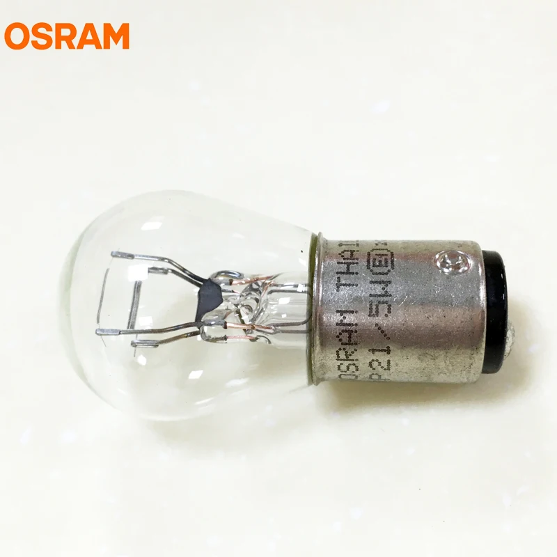 10 шт. OSRAM S25 H6W H21W P21W PY21W 12V исходной линии фары указателя поворота Стоп-сигнал светлые Противотуманные фары OEM автомобильная галогеновая лампы - Испускаемый цвет: P215W 7528 BAY15d