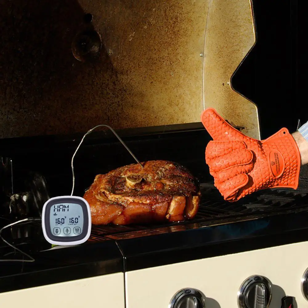 Барбекю печь сенсорный экран приготовления термометр таймер из нержавеющей стали зонд Цифровой кухонный термометр для мяса время обратного отсчета