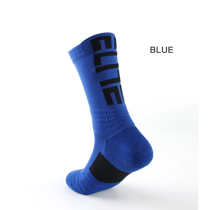 Мужские модные носки с буквенным принтом, амортизационные мужские носки для велоспорта, носки для езды на велосипеде, дышащие носки для бега на открытом воздухе, подходят для 39-43 - Цвет: blue socks