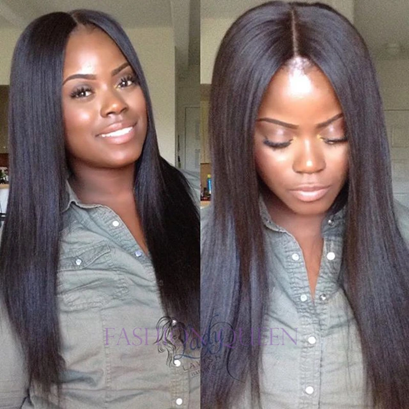 Fast Delivery African American Wigs Natural Black Long Kinky Straight