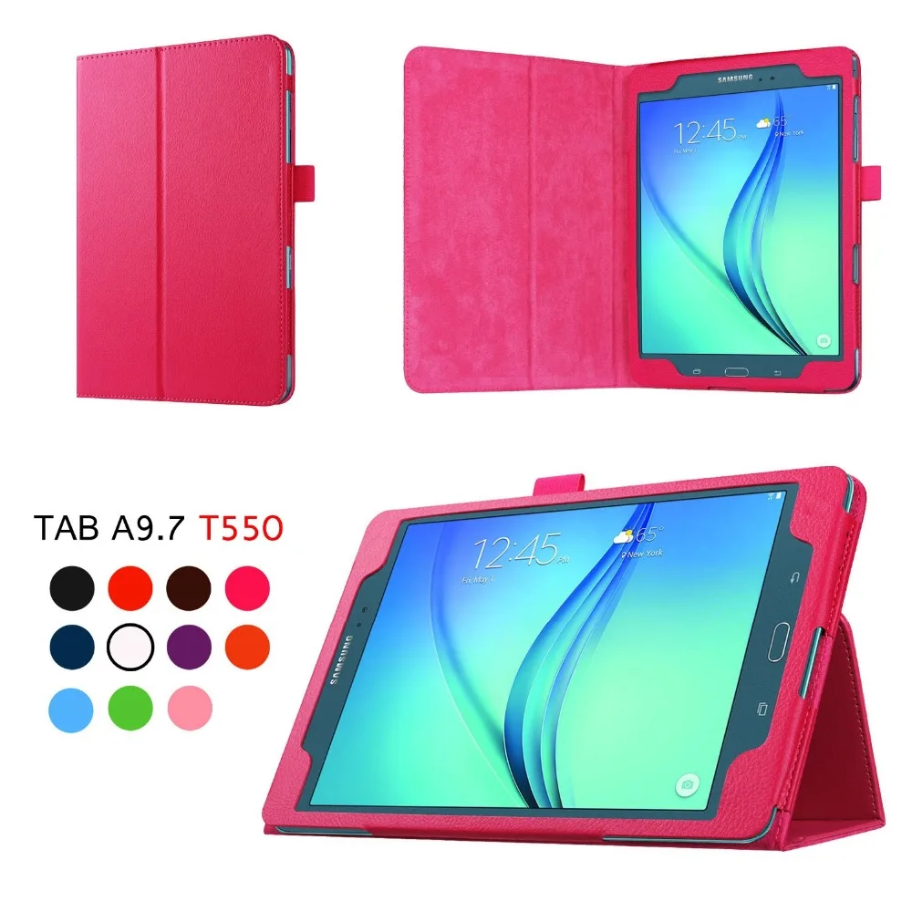 Складной защитный чехол с текстурой личи для Samsung Galaxy Tab A T550 T555 SM кожаный смарт