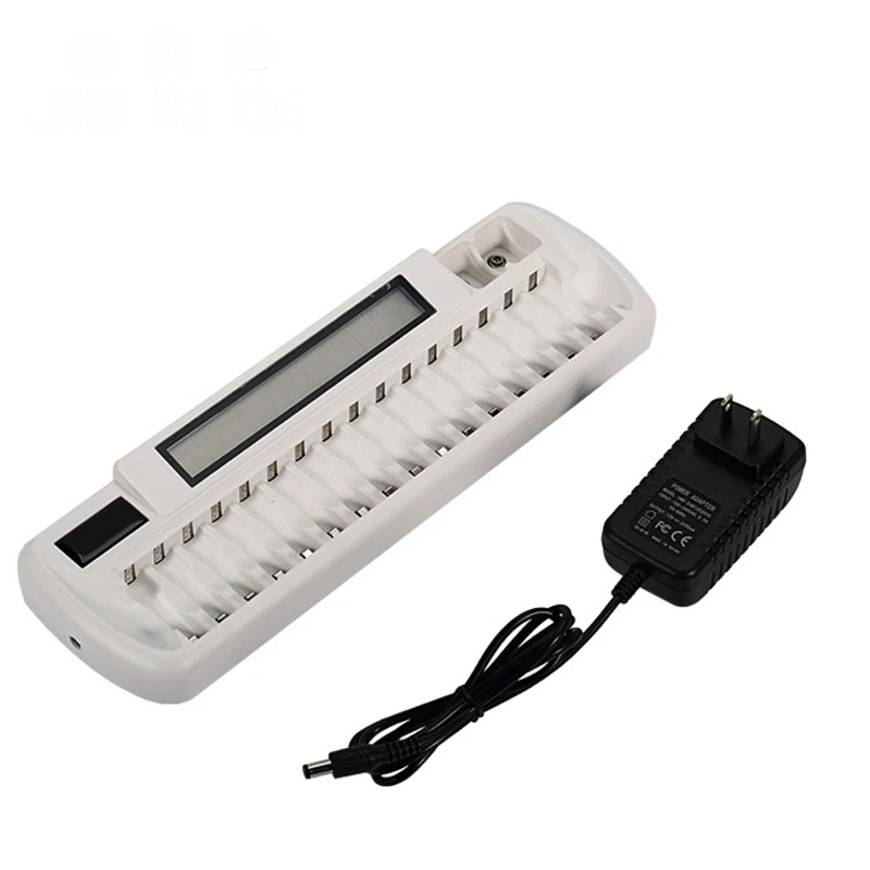 GTF 16+2 Bay/Slot Smart LCD Charger for NI-MH Ni-CD AA AAA Battery NI-MH Li-ion 9V Batteries