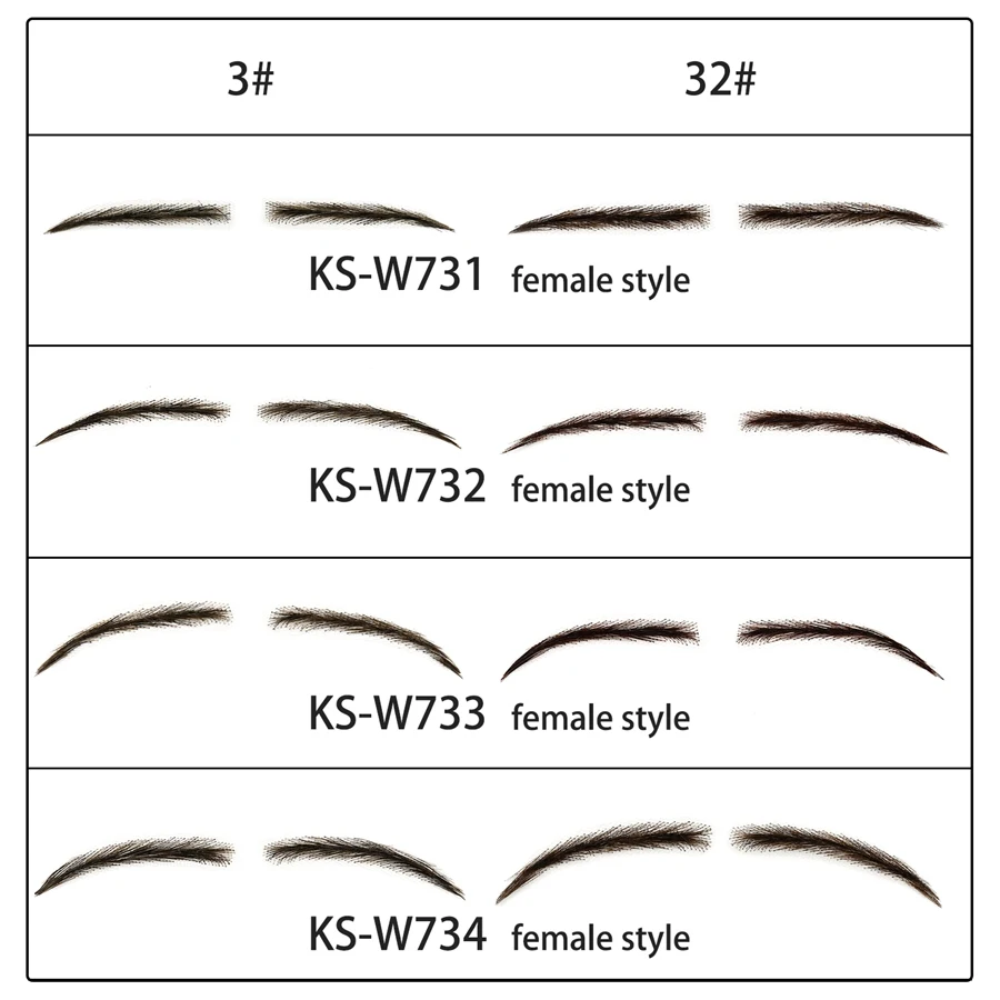 Base de Renda Neitsi Mulher Handated Cabelo Humano Falso Sobrancelhas um Par 100%