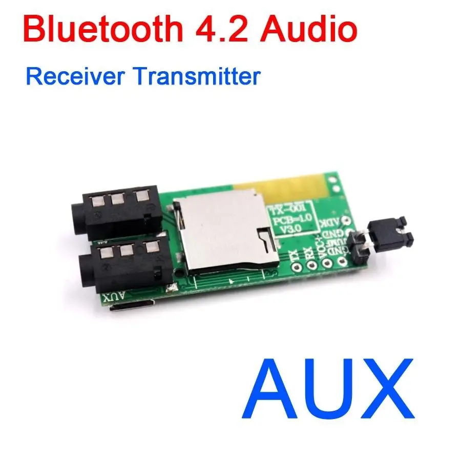 

Bluetooth 4.2 Stereo audio Receiver Transmitter Module AUX TF MP3 player Decoder Wireless Adapter For headset Speaker