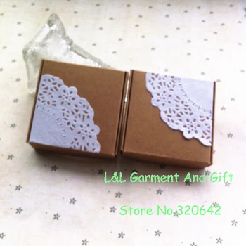 

50pcs 7*7*2.2cm free shipping brown kraft cardboard paper box,buscuit/candy/wedding favor/special gift/cupcake packaging box